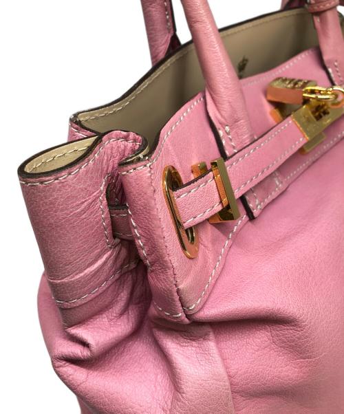 A.D.M.J.（エーディーエムジェイ）A.D.M.J. (エーディーエムジェイ) ターンロックレザートートバッグ／TURN LOCK LEATHER TOTE BAG ピンクの古着・服飾アイテム