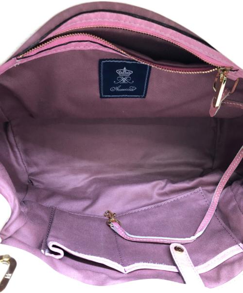 A.D.M.J.（エーディーエムジェイ）A.D.M.J. (エーディーエムジェイ) ターンロックレザートートバッグ／TURN LOCK LEATHER TOTE BAG ピンクの古着・服飾アイテム