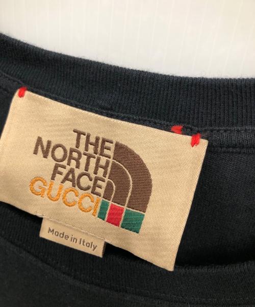 GUCCI（グッチ）GUCCI (グッチ) THE NORTH FACE (ザ ノース フェイス) ダブルネームロゴプリントTシャツ／DOUBLE NAME LOGO PRINT T-SHIRT ブラック サイズ:XSの古着・服飾アイテム