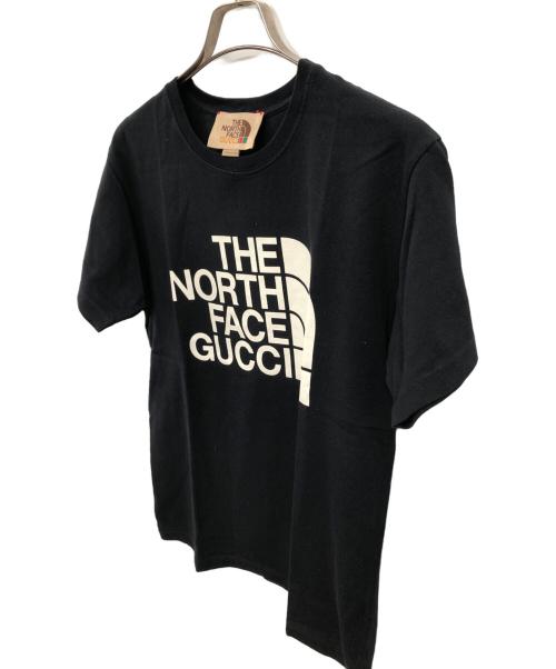 GUCCI（グッチ）GUCCI (グッチ) THE NORTH FACE (ザ ノース フェイス) ダブルネームロゴプリントTシャツ／DOUBLE NAME LOGO PRINT T-SHIRT ブラック サイズ:XSの古着・服飾アイテム