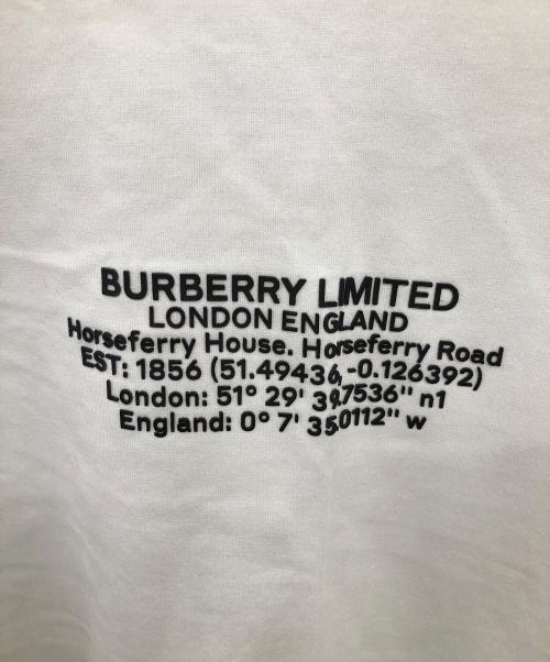 BURBERRY BLACK LABEL（バーバリーブラックレーベル）BURBERRY BLACK LABEL (バーバリーブラックレーベル) 緯度プリントTシャツ／LATITUDE PRINT T-SHIRT ホワイト サイズ:SIZE XSの古着・服飾アイテム