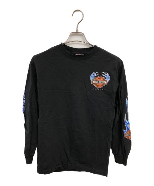 HARLEY-DAVIDSON（ハーレーダビッドソン）HARLEY-DAVIDSON (ハーレーダビッドソン) ハワイ・ホノルル ロングスリーブ Tシャツ／HAWAII HONOLULU LIMITED L/S T-SHIRT ブラック サイズ:Sの古着・服飾アイテム