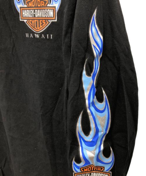 HARLEY-DAVIDSON（ハーレーダビッドソン）HARLEY-DAVIDSON (ハーレーダビッドソン) ハワイ・ホノルル ロングスリーブ Tシャツ／HAWAII HONOLULU LIMITED L/S T-SHIRT ブラック サイズ:Sの古着・服飾アイテム