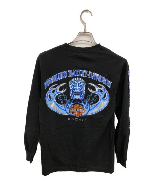 HARLEY-DAVIDSON（ハーレーダビッドソン）HARLEY-DAVIDSON (ハーレーダビッドソン) ハワイ・ホノルル ロングスリーブ Tシャツ／HAWAII HONOLULU LIMITED L/S T-SHIRT ブラック サイズ:Sの古着・服飾アイテム