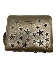 JIMMY CHOO（ジミーチュウ）の古着「スタースタッズレザーウォレット／STAR STUDS LEATHER WALLET」｜ベージュ