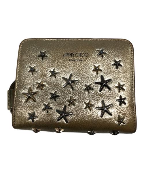 JIMMY CHOO（ジミーチュウ）JIMMY CHOO (ジミーチュウ) スタースタッズレザーウォレット／STAR STUDS LEATHER WALLET ベージュの古着・服飾アイテム