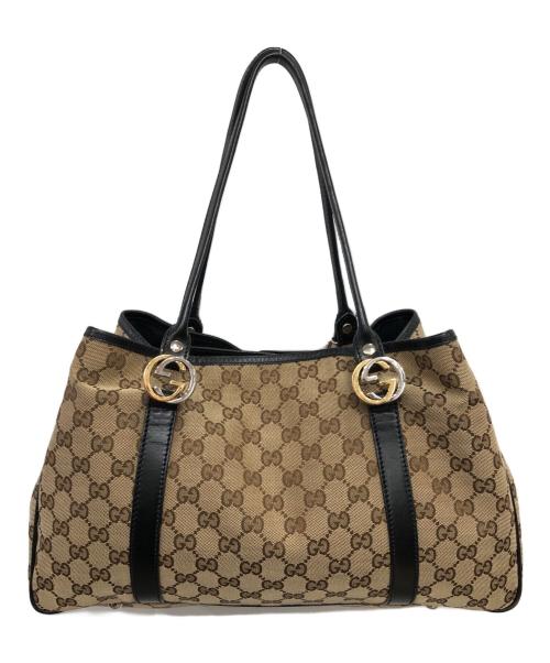 GUCCI（グッチ）GUCCI (グッチ) GGツインズトートバッグ／GG TWINS TOTE BAG ブラウンの古着・服飾アイテム