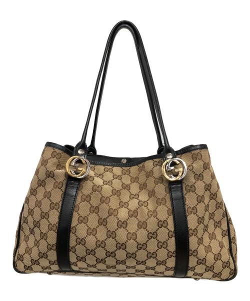 GUCCI（グッチ）GUCCI (グッチ) GGツインズトートバッグ／GG TWINS TOTE BAG ブラウンの古着・服飾アイテム