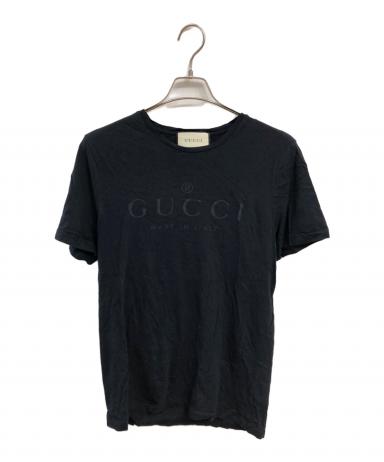 GUCCI ロゴプリント Tシャツ 黒　160センチ 中古・古着通販】GUCCI (グッチ) ロゴプリントTシャツ／LOGO PRINT T