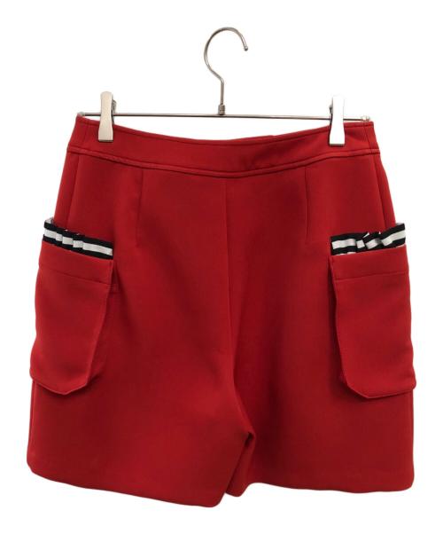 BORDERS at BALCONY（ボーダーズアットバルコニー）BORDERS at BALCONY (ボーダーズアットバルコニー) ショートパンツ／SHORT PANTS レッド サイズ:38の古着・服飾アイテム