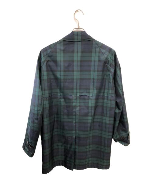 BARACUTA（バラクータ）BARACUTA (バラクータ) ブラックウォッチ ステンカラーコート／BLACK WATCH SOUTIEN COLLAR COAT グリーン×ネイビー サイズ:40の古着・服飾アイテム