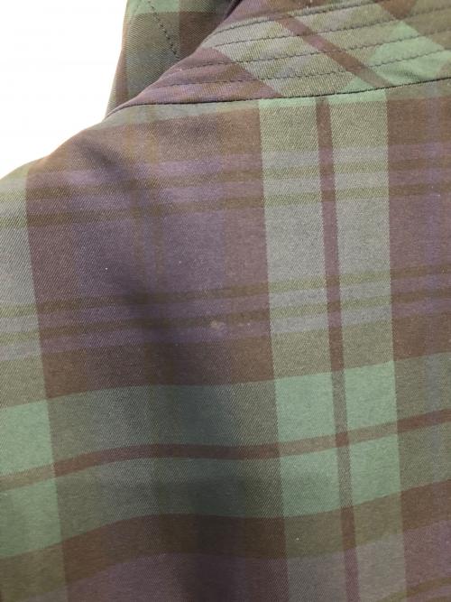 BARACUTA（バラクータ）BARACUTA (バラクータ) ブラックウォッチ ステンカラーコート／BLACK WATCH SOUTIEN COLLAR COAT グリーン×ネイビー サイズ:40の古着・服飾アイテム