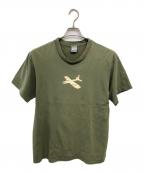 stussyステューシー）の古着「90'sオールド 飛行機模型プリントTシャツ メイドインUSA／90'S OLD MODEL PLANE PRINT T-SHIRT MADE IN USA」｜オリーブ