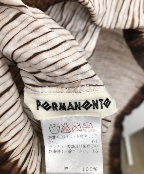 ISSEY MIYAKE PERMANENTE（イッセイミヤケ ペルマネンテ）ISSEY MIYAKE PERMANENTE (イッセイミヤケ ペルマネンテ) ノースリーブワンピース／NO SLEEVE ONEPIECE ホワイト×ブラウン サイズ:Mの古着・服飾アイテム