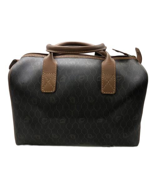 Christian Dior（クリスチャン ディオール）Christian Dior (クリスチャン ディオール) PVC加工コットンミニボストンバッグ／PVC COATING COTTON MINI BOSTON BAG ブラウン×グレーの古着・服飾アイテム