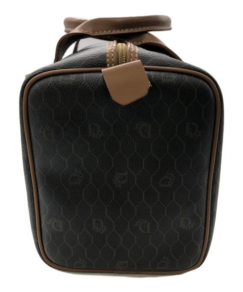 Christian Dior（クリスチャン ディオール）Christian Dior (クリスチャン ディオール) PVC加工コットンミニボストンバッグ／PVC COATING COTTON MINI BOSTON BAG ブラウン×グレーの古着・服飾アイテム