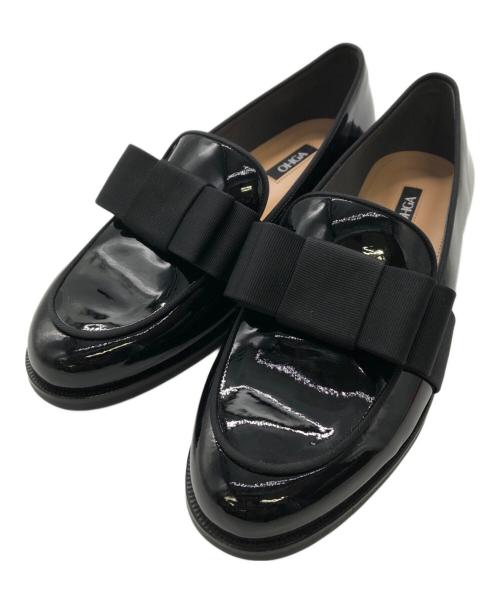 OHGA（オオガ）OHGA (オオガ) リボンローファー／RIBBON LOAFER ブラック サイズ:24cmの古着・服飾アイテム