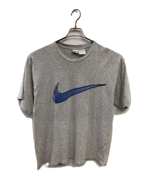 NIKE（ナイキ）NIKE (ナイキ) 90SフロントビックスウォッシュTシャツ／90'S FRONT BIG SWOOSH T-SHIRT グレー×ブルー サイズ:Lの古着・服飾アイテム