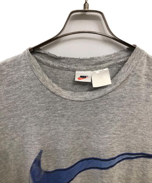NIKE（ナイキ）NIKE (ナイキ) 90SフロントビックスウォッシュTシャツ／90'S FRONT BIG SWOOSH T-SHIRT グレー×ブルー サイズ:Lの古着・服飾アイテム