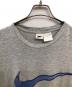 中古・古着 NIKE (ナイキ) 90SフロントビックスウォッシュTシャツ／90'S FRONT BIG SWOOSH T-SHIRT グレー×ブルー サイズ:L：5000円
