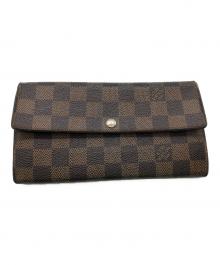 LOUIS VUITTON（ルイ ヴィトン）の古着「ダミエ・ポルトフォイユ・サラ ロングウォレット／DAMIER PORTEFEUILLE SARAH LONG WALLET」｜ブラウン