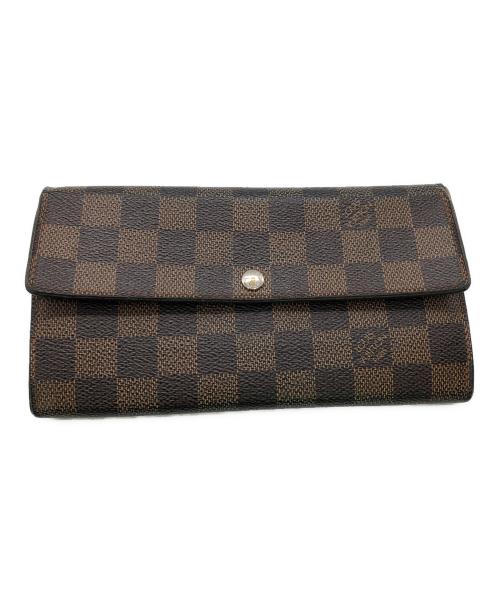 LOUIS VUITTON（ルイ ヴィトン）LOUIS VUITTON (ルイ ヴィトン) ダミエ・ポルトフォイユ・サラ ロングウォレット／DAMIER PORTEFEUILLE SARAH LONG WALLET ブラウンの古着・服飾アイテム