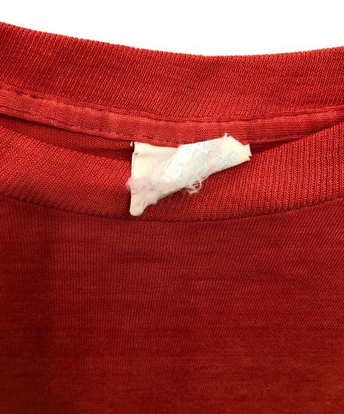 adidas（アディダス）adidas (アディダス) アメリカ製 80's ビッグトレフォイル 両面プリントTシャツ／MADE IN USA 80'S BIG TREFOIL TWO SIDED PRINTING T-SHIRT レッド サイズ:Sの古着・服飾アイテム