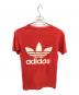 adidas (アディダス) アメリカ製 80's ビッグトレフォイル 両面プリントTシャツ／MADE IN USA 80'S BIG TREFOIL TWO SIDED PRINTING T-SHIRT レッド サイズ:S：4000円