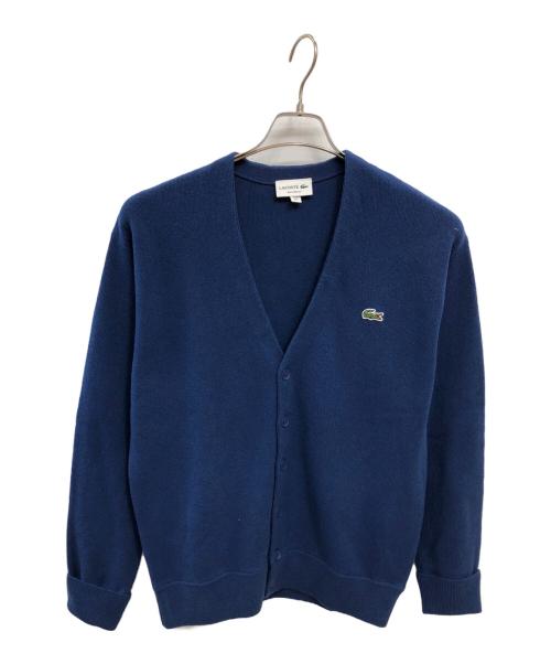LACOSTE（ラコステ）LACOSTE (ラコステ) ガーター編みVネックカーディガン／GARTER KNITTING V NECK CARDIGAN ブルー サイズ:US-Sの古着・服飾アイテム