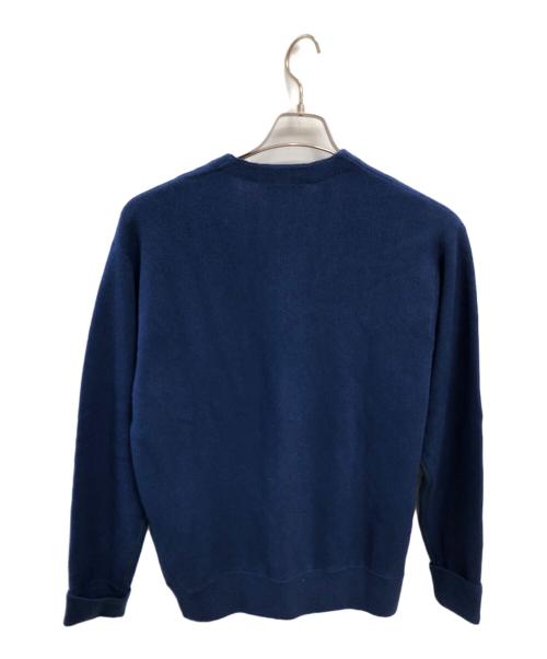 LACOSTE（ラコステ）LACOSTE (ラコステ) ガーター編みVネックカーディガン／GARTER KNITTING V NECK CARDIGAN ブルー サイズ:US-Sの古着・服飾アイテム