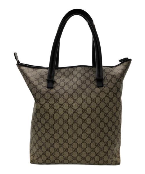 GUCCI（グッチ）GUCCI (グッチ) GGスプリーム トートバッグ／GG SUPREME TOTE BAG ブラウンの古着・服飾アイテム