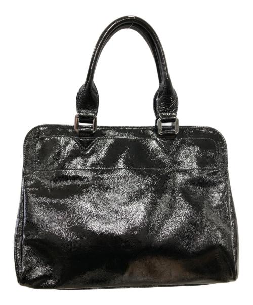 LONGCHAMP（ロンシャン）LONGCHAMP (ロンシャン) エナメル2ウェイバッグ／ENAMEL ２WAY BAG ブラックの古着・服飾アイテム