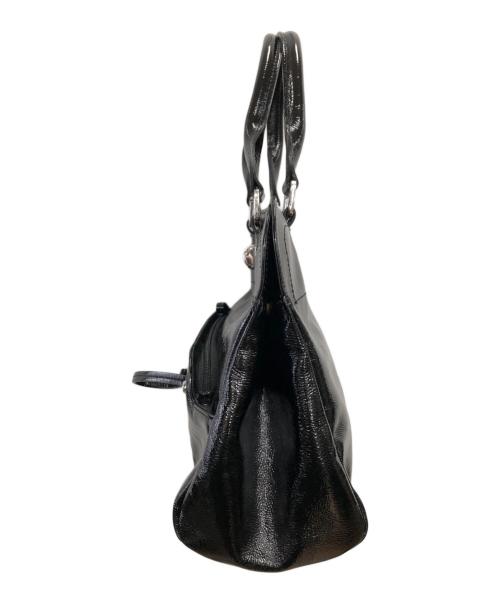LONGCHAMP（ロンシャン）LONGCHAMP (ロンシャン) エナメル2ウェイバッグ／ENAMEL ２WAY BAG ブラックの古着・服飾アイテム