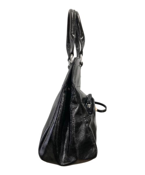 LONGCHAMP（ロンシャン）LONGCHAMP (ロンシャン) エナメル2ウェイバッグ／ENAMEL ２WAY BAG ブラックの古着・服飾アイテム