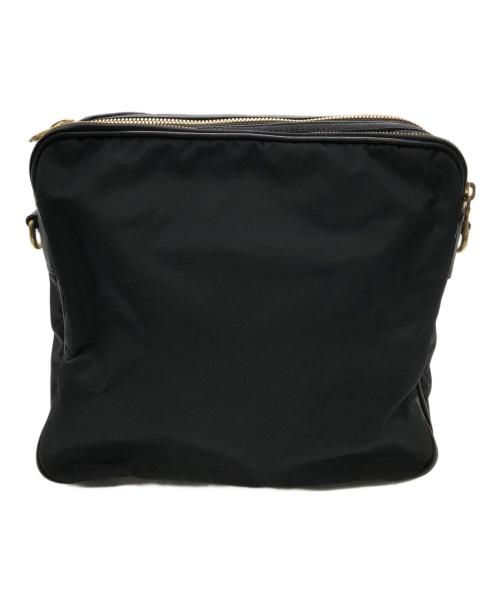 HUNTING WORLD（ハンティングワールド）HUNTING WORLD (ハンティングワールド) レザー×ナイロン ショルダーバッグ／LEATHER×NYLON SHOULDER BAG ブラックの古着・服飾アイテム