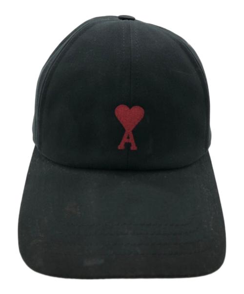 ami（アミ）ami (アミ) 刺繍ベースボールキャップ／EMBROIDERY BASEBALL CAP ブラックの古着・服飾アイテム