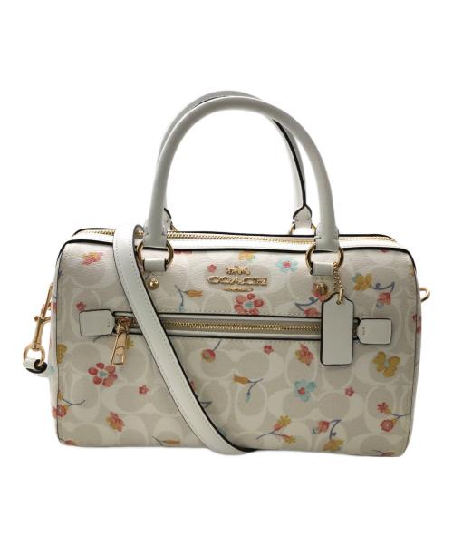 COACH（コーチ）COACH (コーチ) シグネチャー ミスティカル フローラルプリント ローワン サッチェル／SIGNATURE MYSTICAL FLORAL PRINT ROWAN SATCHEL ホワイトの古着・服飾アイテム