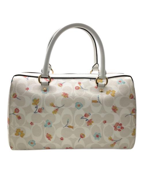 COACH（コーチ）COACH (コーチ) シグネチャー ミスティカル フローラルプリント ローワン サッチェル／SIGNATURE MYSTICAL FLORAL PRINT ROWAN SATCHEL ホワイトの古着・服飾アイテム