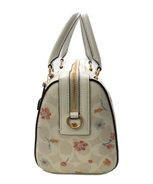 COACH（コーチ）COACH (コーチ) シグネチャー ミスティカル フローラルプリント ローワン サッチェル／SIGNATURE MYSTICAL FLORAL PRINT ROWAN SATCHEL ホワイトの古着・服飾アイテム