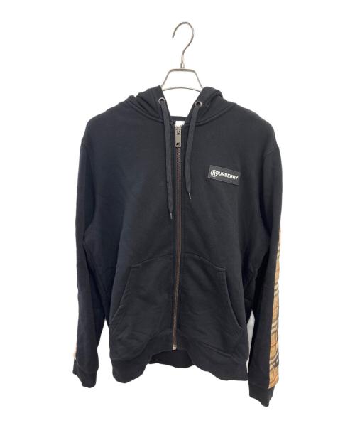 BURBERRY LONDON（バーバリーロンドン）BURBERRY LONDON (バーバリーロンドン) ヴィンテージチェック スウェットプルオーバーパーカー ブラック サイズ:Mの古着・服飾アイテム