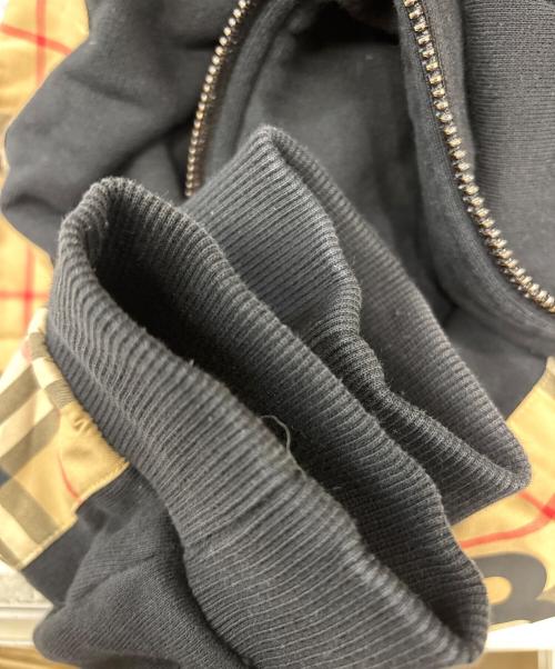 BURBERRY LONDON（バーバリーロンドン）BURBERRY LONDON (バーバリーロンドン) ヴィンテージチェック スウェットプルオーバーパーカー ブラック サイズ:Mの古着・服飾アイテム