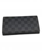 LOUIS VUITTONルイ ヴィトン）の古着「ダミエ ポルトフォイユ・ブラザ／Ⅾ’AMIER PORTEFEUILLE BRAZZA」｜ブラック