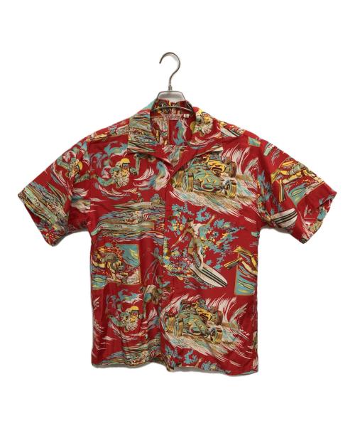 Sun Surf（サンサーフ）Sun Surf (サンサーフ) MISTER FREEDOM (ミスターフリーダム) ROCK'N'ROLL SHIRT レッド サイズ:XLの古着・服飾アイテム