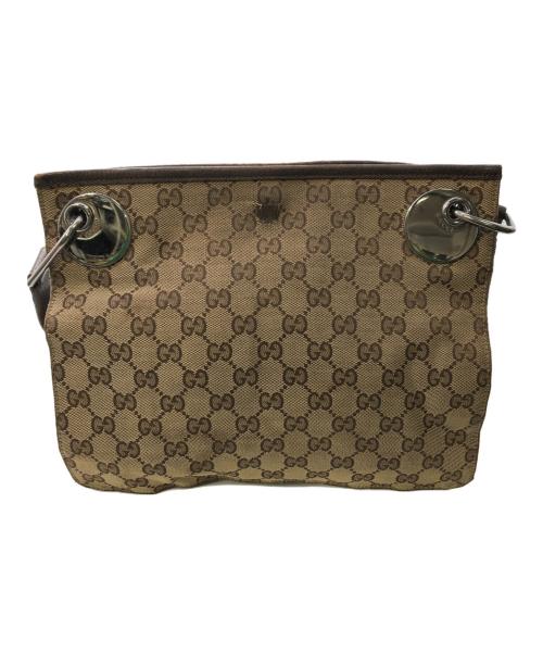 GUCCI（グッチ）GUCCI (グッチ) GG CANVAS SHOULDER BAG／GGキャンバス ショルダーバッグ ベージュの古着・服飾アイテム