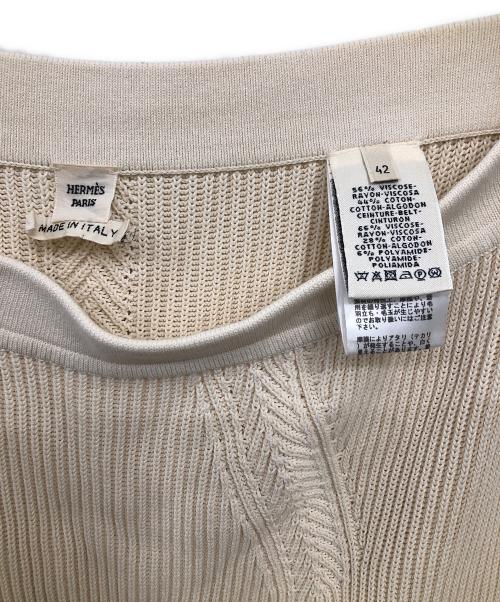 HERMES（エルメス）HERMES (エルメス) ハイゲージニットスカート アイボリー サイズ:42の古着・服飾アイテム