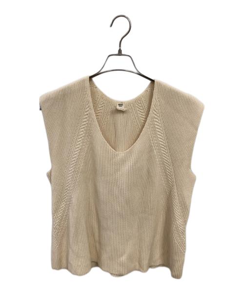 HERMES（エルメス）HERMES (エルメス) ハイゲージノースリーブニット／HIGH GAUGE NOSLEEVE KNIT アイボリー サイズ:40の古着・服飾アイテム