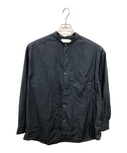 Graphpaper（グラフペーパー）Graphpaper (グラフペーパー) BROAD L/S OVERSIZED BAND COLLAR SHIRT／ブロード ロングスリーブ オーバーサイズド バンドカラーシャツ ネイビー サイズ:FREEの古着・服飾アイテム
