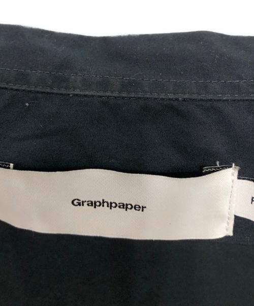 Graphpaper（グラフペーパー）Graphpaper (グラフペーパー) BROAD L/S OVERSIZED BAND COLLAR SHIRT／ブロード ロングスリーブ オーバーサイズド バンドカラーシャツ ネイビー サイズ:FREEの古着・服飾アイテム