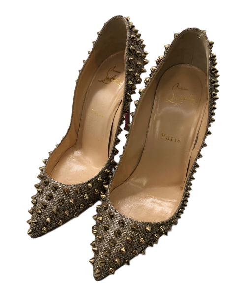 Christian Louboutin（クリスチャン・ルブタン）Christian Louboutin (クリスチャン・ルブタン) FOLLIES SPIKESGOLD／フォーリーズ スパイクス ゴールド ゴールド サイズ:SIZE 37 2/1の古着・服飾アイテム