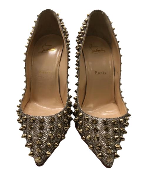 Christian Louboutin（クリスチャン・ルブタン）Christian Louboutin (クリスチャン・ルブタン) FOLLIES SPIKESGOLD／フォーリーズ スパイクス ゴールド ゴールド サイズ:SIZE 37 2/1の古着・服飾アイテム